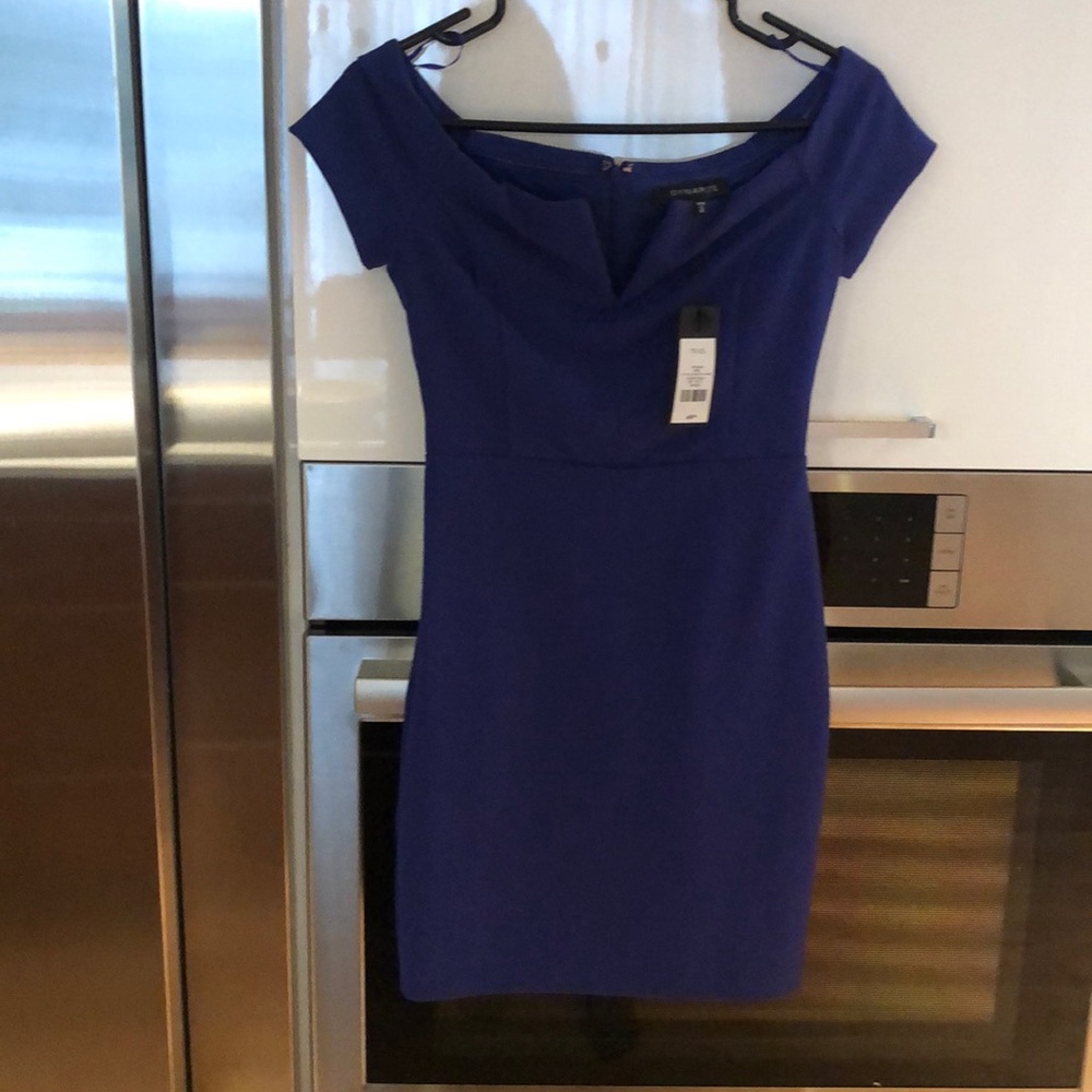 Off the shoulder blue dress